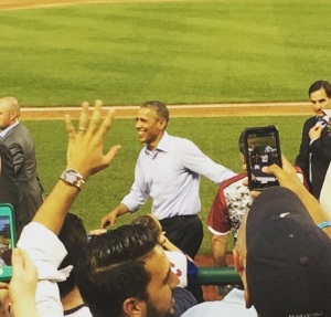 Obama at the Congressional Baseball Game