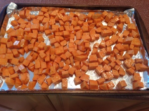 Here are the sweet potatoes, ready to cook!
