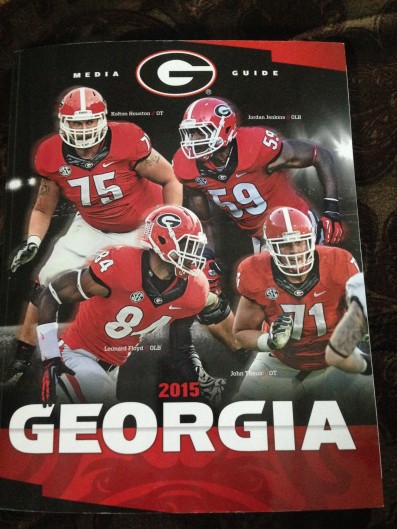 The 2015 UGA Media Guide arrived in July!  The only thing that makes it okay that summer is ending is the fact that football season is about to start. I can't wait to see what the season holds.  Go Dawgs!